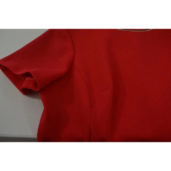 Vintage Red Polyester Shift Dress Fortrel Knit Dress with Button  Detail Tricot - Picture 8 of 10